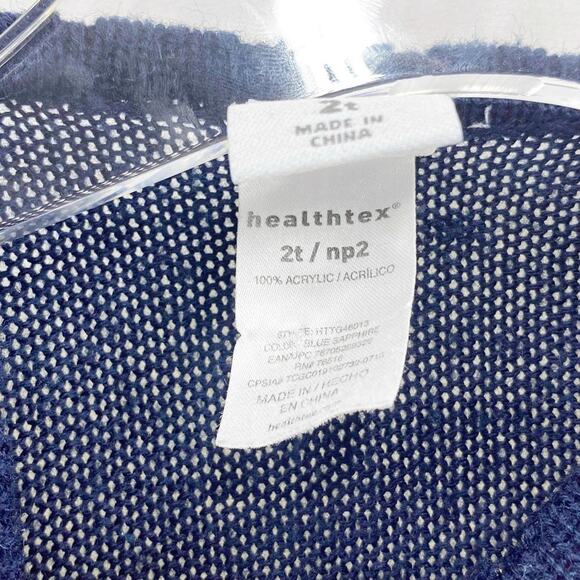 HEALTHTEX Blue Fair Isle Heart Toddler Sweater Dress - Picture 4 of 7